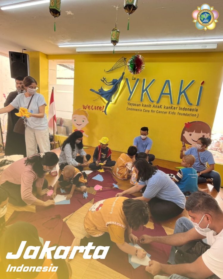 SSSGC Jakarta : Team Sai Young Adults Jakarta Melaksanakan Sociocare Seva di Yayasan Kanker Anak Kecil Indonesia Melayani 18 Anak - Anak Luar Biasa