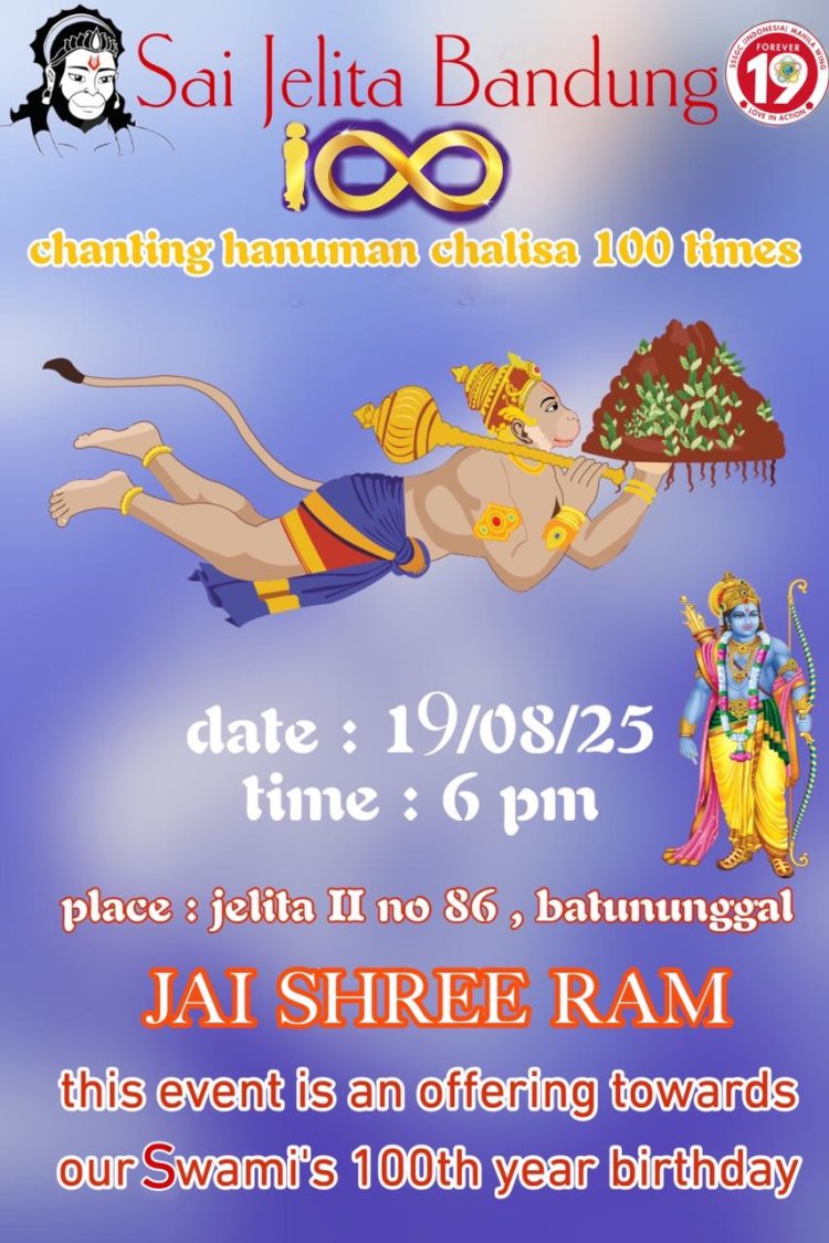 SSSGC Jelita Bandung : Program “Forever 19” Japa Hanuman Chalisa 100 Kali Non-Stop